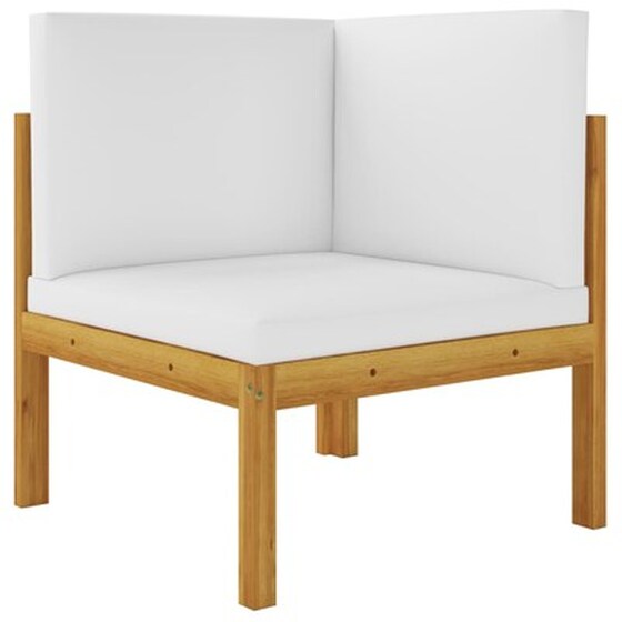Vidaxl Σαλόνι Κήπου 6 Τεμαχίων Κρεμ Μασίφ Ξύλο Ακακίας Με Μαξιλάρια image 4