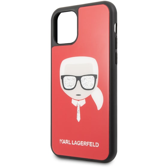 Θήκη Karl Lagerfeld iPhone 11 Pro Max - Karl Lagerfeld Glitter Head Double Layer Hard Case - Red image 1