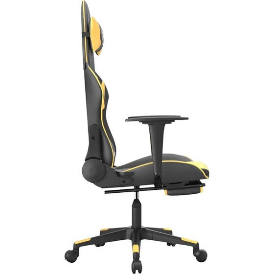 Καρέκλα Gaming VIDAXL 345459 με Υποπόδιο από Τεχνητό Δέρμα - Μαύρο image 3