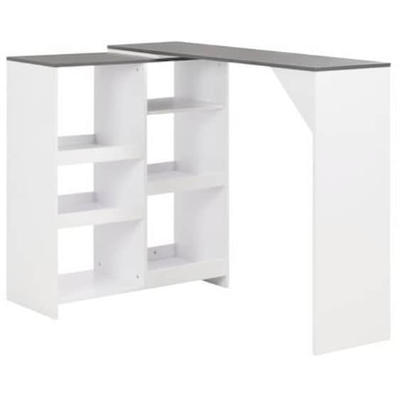 Vidaxl Τραπέζι Μπαρ Με Κινητή Ραφιέρα Λευκό 138 X 40 X 120 Εκ. image 0