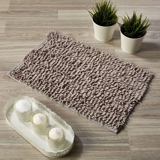 Πατάκι Μπάνιου Whitegg Ορθογώνιο από Πολυεστέρα 40x60 cm - Γκρι image 1