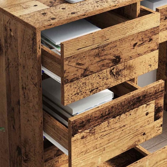 Γραφείο VidaXL από Επεξεργασμένο Ξύλο 90x37,5x75 cm - Παλιό Ξύλο image 3