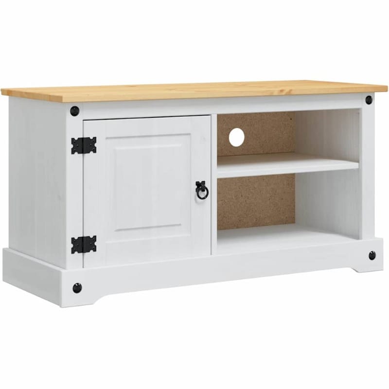 Έπιπλο Τηλεόρασης VidaXL CORONA 100 x 40 x 52 cm - Λευκό Μασίφ Ξύλο Πεύκου