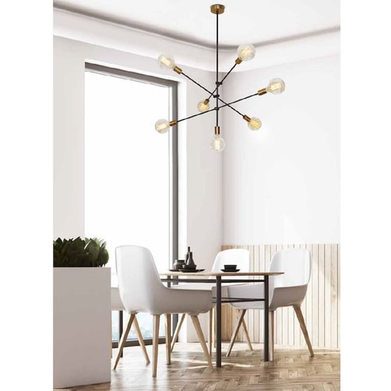 Φωτιστικό Οροφής Πολύφωτο Homelighting Cody 77-3534 Μεταλλικό - Μαύρο/Χρυσό image 1