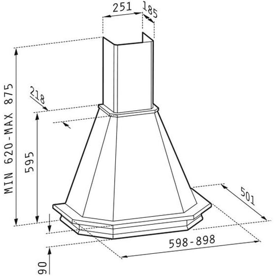 Απορροφητήρας Καμινάδα Pyramis Ρουστίκ 90 cm image 1