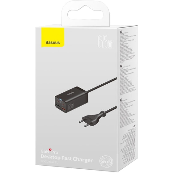 Φορτιστής Πρίζας Baseus 2xUsb-C, 2xUsb 65W - Black image 9
