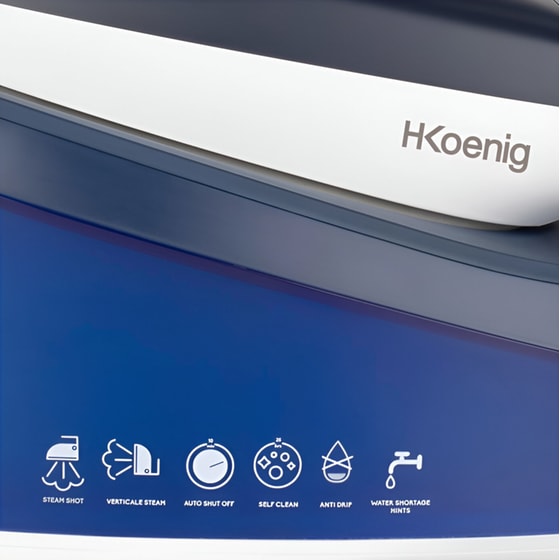H.KOENIG V7 5.5 bar με Δοχείο Nερού 1.5 L Μπλε Σύστημα Σιδερώματος image 4