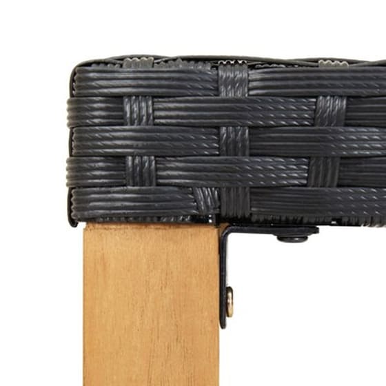 Παγκος Κήπου VidaXL από Συνθετικό Ρατάν/Μασίφ Ξύλο Ακακίας 120x40x40 cm - Μαύρο image 4
