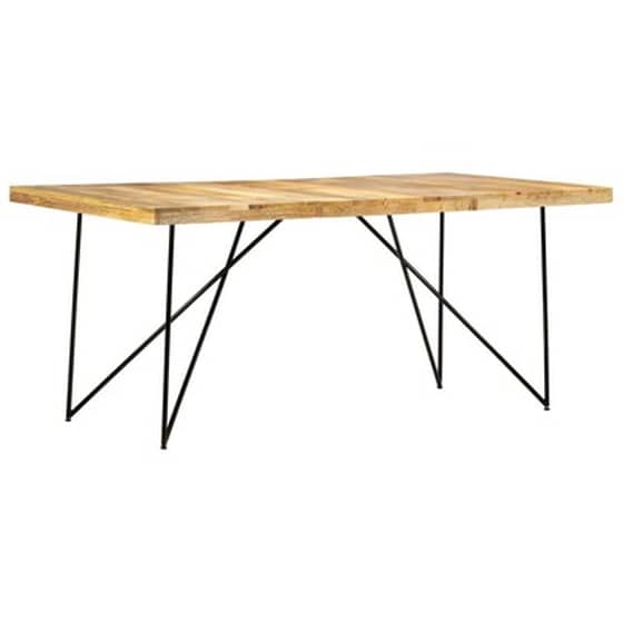 Τραπεζαρία Vidaxl από Μασίφ Ξύλο Μάνγκο 180x90x76 cm - Μαύρο/Καφέ image 1
