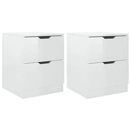Κομοδίνο Vidaxl Από Μοριοσανίδα 2τμχ 40x40x50 cm - Γυαλιστερό Λευκό