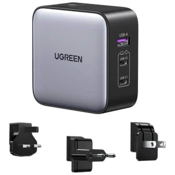 Φορτιστής Πρίζας Ugreen Travel 1x USB-Α, 2x USB-C 65W - Grey image 0