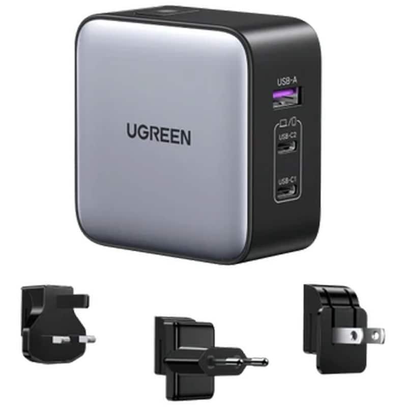 Φορτιστής Πρίζας Ugreen Travel 1x USB-Α, 2x USB-C 65W – Grey