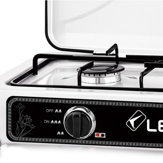 LEXICAL LGS-2812-1 2BUR Επιτραπέζια Εστία Υγραερίου Λευκό image 1