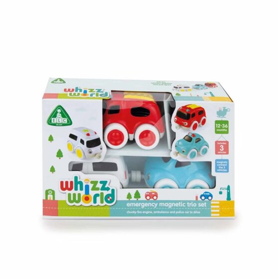 ELC Whizz World Μαγνητικό Σετ με Τρία Όχήματα Έκτακτης Ανάγκης image 0