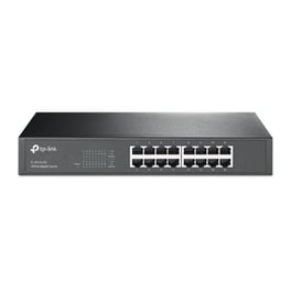 TP-Link TL-SG1016D Network Switch Unmanaged L2 16-Port Gigabit Desktop/Rackmount Switch V12.0 (1730502264) Black