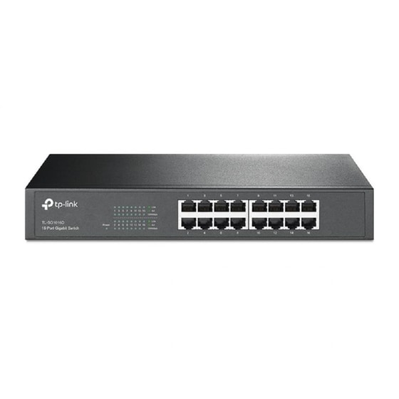 TP-Link TL-SG1016D Network Switch Unmanaged L2 16-Port Gigabit Desktop/Rackmount Switch V12.0 (1730502264) Black image 0