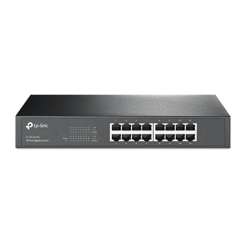 TP-LINK TP-Link TL-SG1016D Network Switch Unmanaged L2 16-Port Gigabit Desktop/Rackmount Switch V12.0 (1730502264) Black