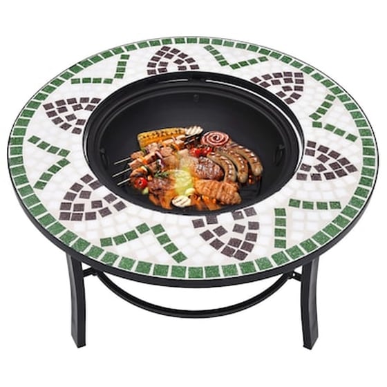 Vidaxl Τζάκι Εξωτερικού Χώρου «μωσαϊκό» Πράσινο 68 Εκ. Κεραμικό image 3