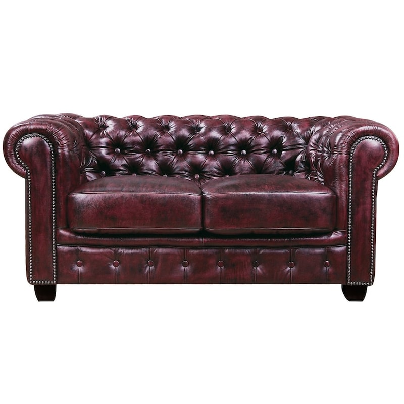 Διθέσιος Καναπές Woodwell Chesterfield-689 Ε9574.24 160x92cm - Βυσσινί φωτογραφία