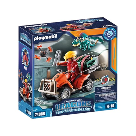 PLAYMOBIL® DreamWorks Dragons: The Nine Realms - Phil με τετράτροχη μοτοσικλέτα ATV (71085) image 0