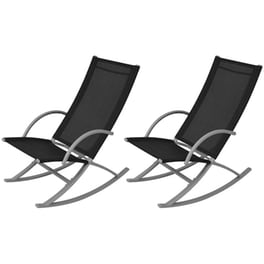 Πολυθρόνες Κουνιστές Κήπου Vidaxl από Ατσάλι/Textilene 2 Τεμ. 53 x 92 x 86cm - Μαύρες