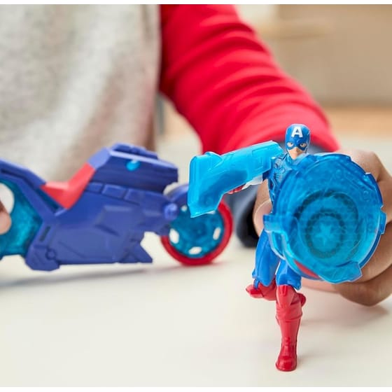 Hasbro Φιγούρα Marvel Avengers Epic World Of Action Captain America Shield-Shot-Shot Cycle με Μοτοσυκλέτα image 8