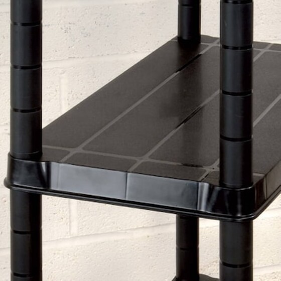 Vidaxl Ραφιέρα Αποθήκευσης 4 Επιπέδων Μαύρη 61x30,5x130 Εκ. Πλαστική image 3