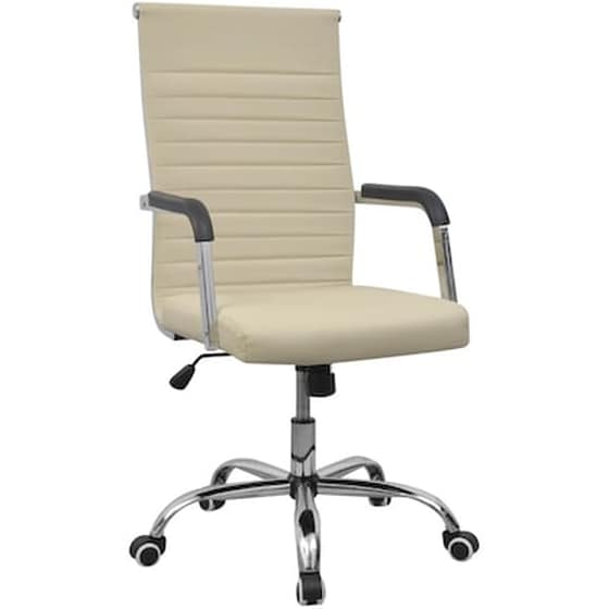 Vidaxl Vidalxl Καρέκλα Γραφείου Κρεμ 55 X 63 Εκ. Από Συνθετικό Δέρμα image 1