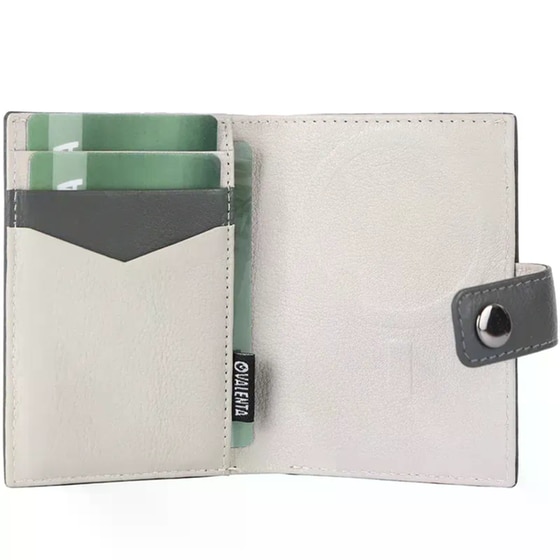 Θήκη Καρτών Valenta Leather Magsafe Luxe Grey image 4