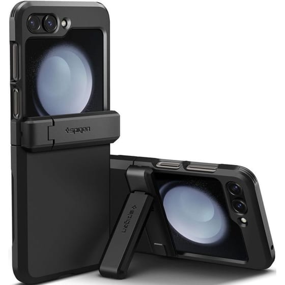 Θήκη Samsung Galaxy Z Flip5 - Spigen Tough Armor Pro με Kickstand - Μαύρο image 0