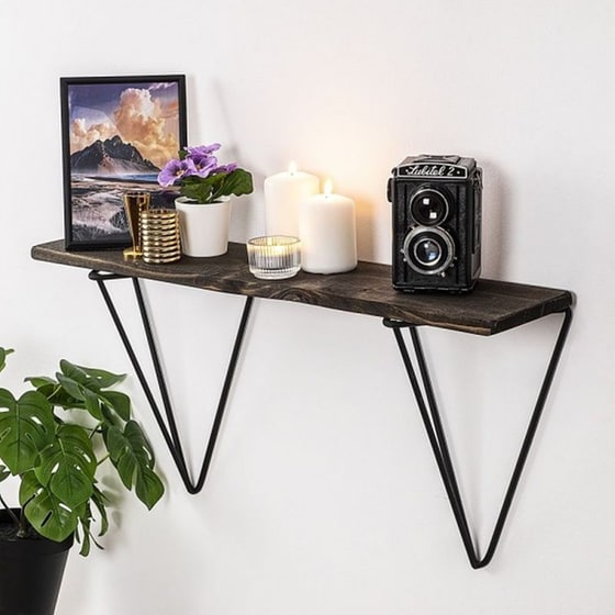 Ραφιέρα 24mall Gladiolo από Μέταλλο/Ξύλο 60x15x30 cm - Ανθρακί/Μαύρο image 1