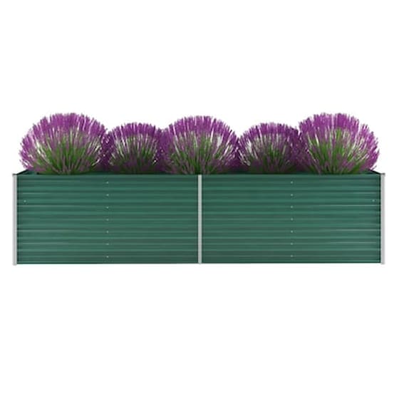 Vidaxl Ζαρντινιέρα Υπερυψωμένη Πράσινη 320x80x77 Εκ. Γαλβαν. Χάλυβας image 0