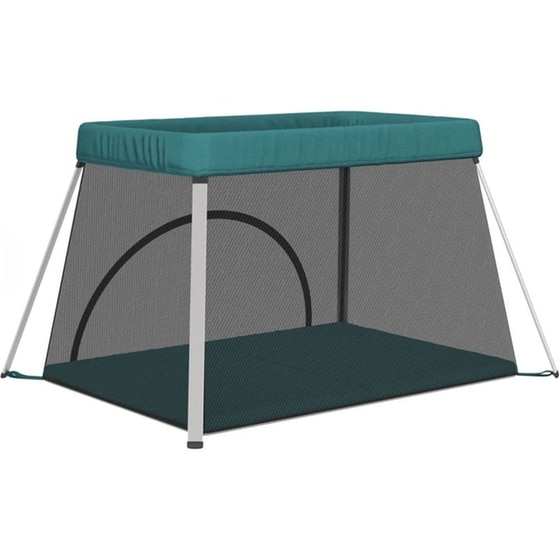 Παρκοκρέβατο VidaXL με Στρώμα & Δίχτυ Πράσινο image 4