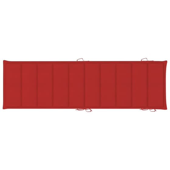 Ξαπλώστρα VidaXL από Μασίφ Ξύλο Ακακίας 190x60x51 cm - Γκρι/Κόκκινη image 11