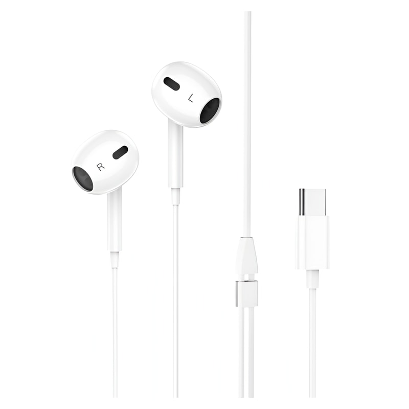 LAMTECH Ακουστικά Handsfree Lamtech LAM020939 USB-C - Λευκά