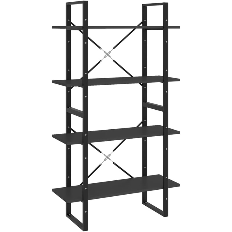 Βιβλιοθήκη VidaXL από Μέταλλο 80x30x140 cm - Μαύρο