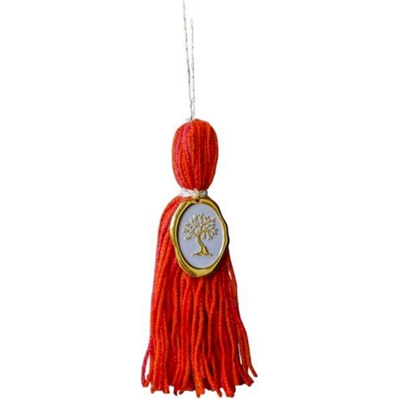 FEELBOHO Κρεμαστό Χριστουγεννιάτικο Γούρι Feelboho Χειροποίητο Φούντα