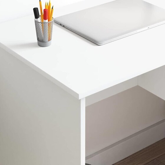 Γραφείο VidaXL από Επεξεργασμένο Ξύλο 90x49x75 cm - Λευκό image 3