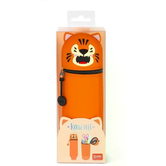 Κασετίνα Βαρελάκι Legami Σιλικόνης 2 in 1 Kawaii Tiger image 4