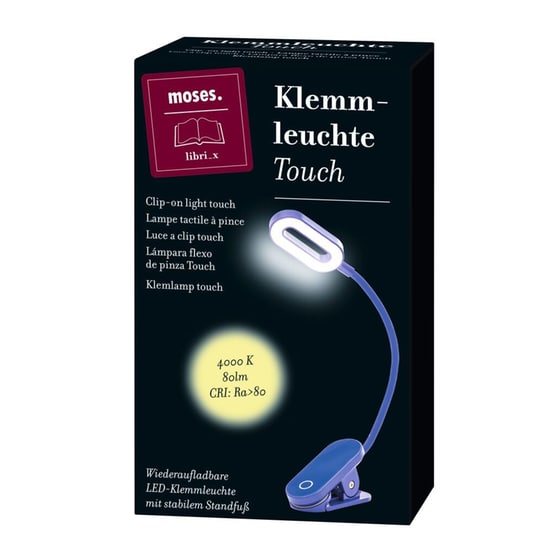 Φωτάκι Ανάγνωσης Moses Led Usb Touch Μπλε image 2