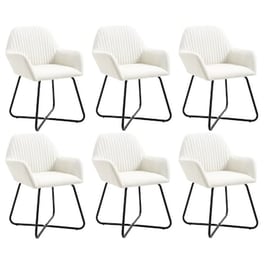 Καρέκλες Τραπεζαρίας Vidaxl Υφασμάτινες 6 Τμχ - Κρεμ