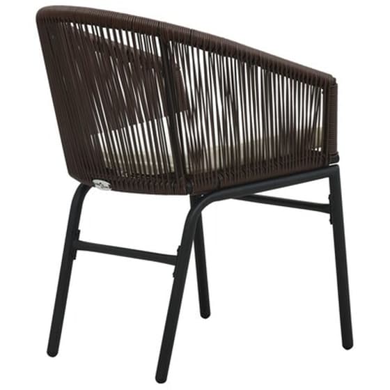 Καρέκλες Κήπου Vidaxl από Ρατάν Pvc 2 Τεμ. 58x58x78cm - Καφέ image 5