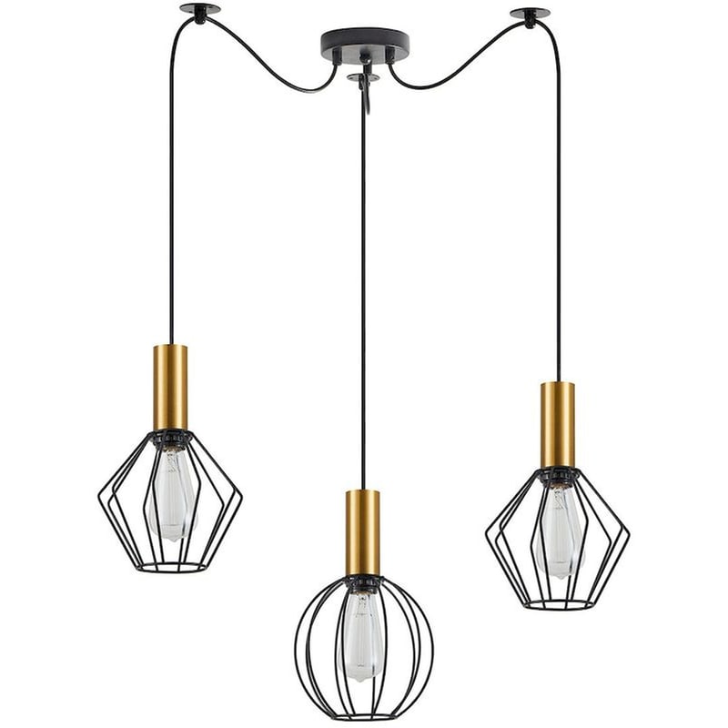 HOMELIGHTING Φωτιστικό Οροφής Τρίφωτο Homelighting Adept Flex 77-8939 Μεταλλικό - Μαύρο/Χρυσό