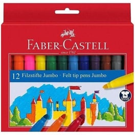 Μαρκαδόροι Faber-Castell Felt Tip Jumbo Wallet (12 Τεμάχια)