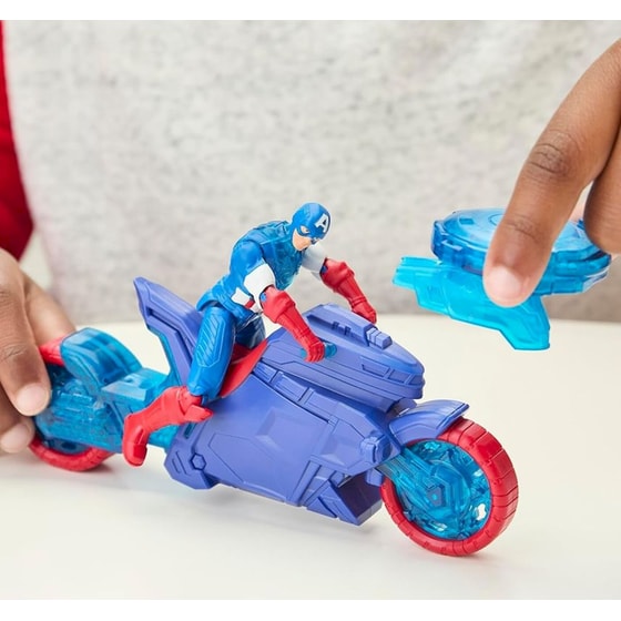 Hasbro Φιγούρα Marvel Avengers Epic World Of Action Captain America Shield-Shot-Shot Cycle με Μοτοσυκλέτα image 4