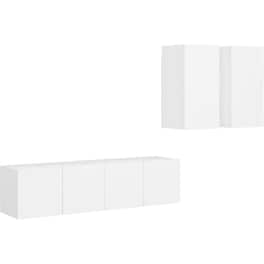 Έπιπλα Τηλεόρασης VidaXL από Μοριοσανίδα 4 Τμχ 60x30x30 cm - Λευκό