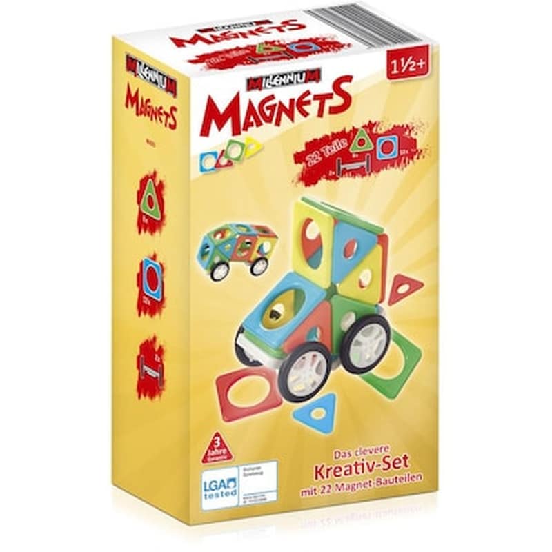 MICROSOFT Millennium Magnets Cars, 8 Triangles, 12 Squares, 2 Wheels