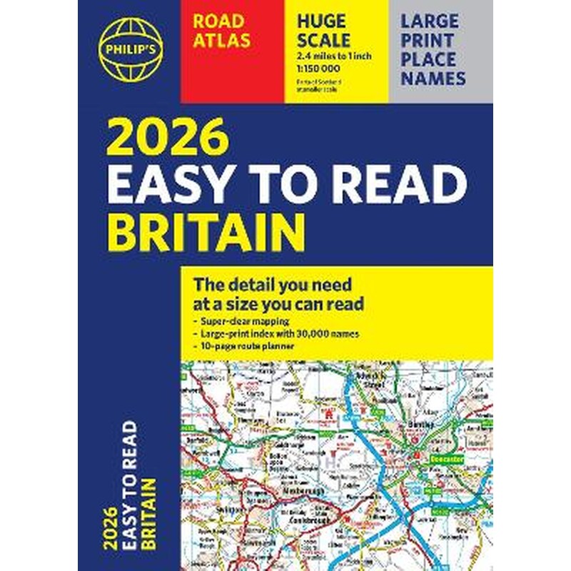 2026 Philips Easy to Read Road Atlas of Britain