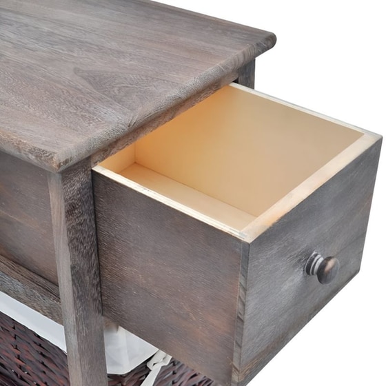 Κομοδίνο Vidaxl Από Ξύλο Παυλώνιας 2τμχ 28x31x45 cm - Καφέ image 4