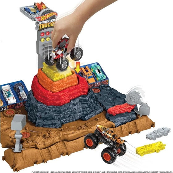 Hot Wheels Monster Trucks Arena Smashers Bone Shaker Ultimate Crush Yard Σετ Συγκρούσεων image 1